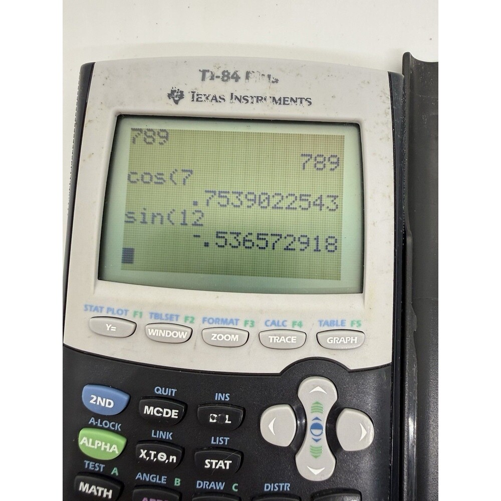Texas Instruments TI-84 Plus Graphing Calculator Tested, Slip Cover, New Battery